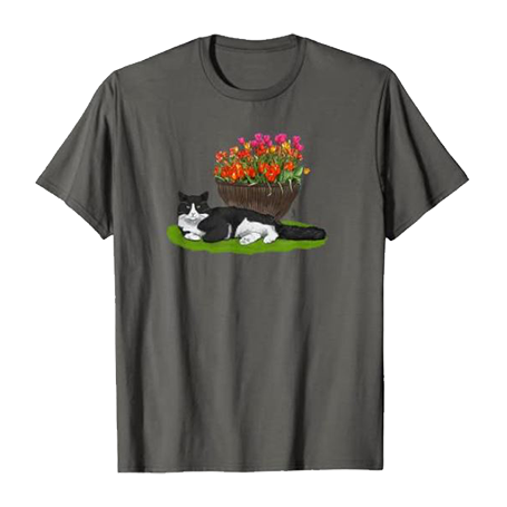 Cat with tulips Tshirt