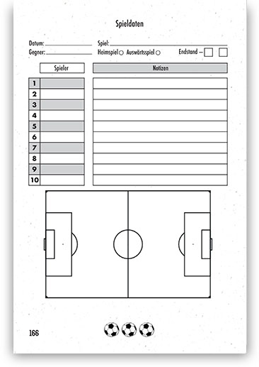 Tagebuch für Fußballspieler