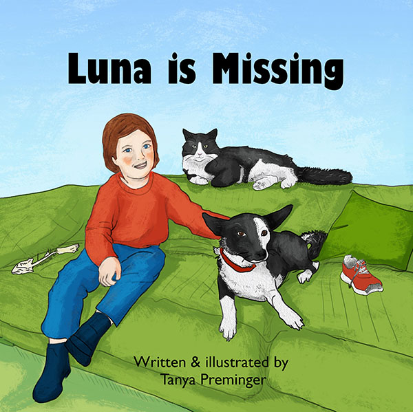 Luna is Missing - a picture book about friendship between a girl a cat and a dog